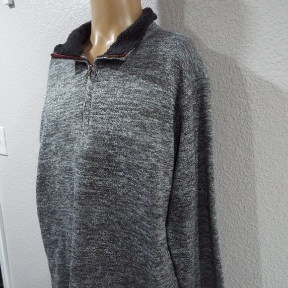 Weatherproof Vintage Men’s Quarter Zip Charcoal Gray Fleece Pullover Sweater XL - Picture 7 of 9